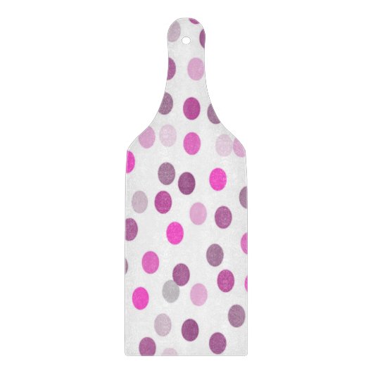 Klassieke roze pokadots op wit snijplank (Voorkant)
