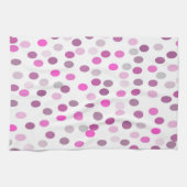 Klassieke roze pokadots op wit theedoek (Horizontaal)