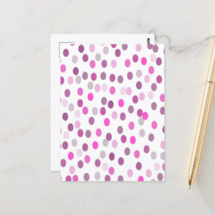 Klassieke roze polka stippen op wit briefkaart