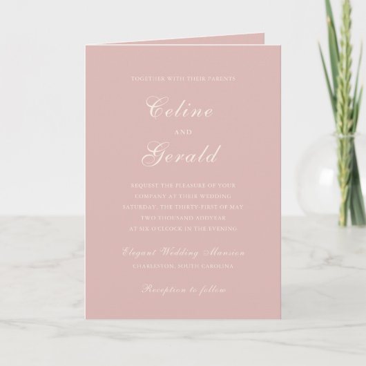 Klassieke Roze QR Code Elegante Trouw (Voorkant)