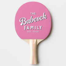Klassieke Roze Retro Familienaam & Jaar
