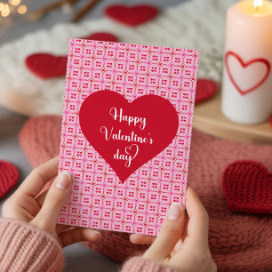 Klassieke Roze Rode Harten Valentijn Liefdeskaart Feestdagenkaart