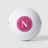 Klassieke roze ronde, gepersonaliseerde monogram b golfballen (Voorkant)