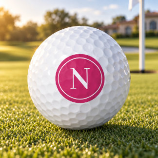 Klassieke Roze Ronde Monogram Initiaal Golfballen