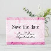 Klassieke roze roos bloemenboeket foto bruiloft save the date (Staand voorkant)