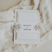 Klassieke roze roos bloemenbruiloft uitnodiging uitnodigingen wikkel