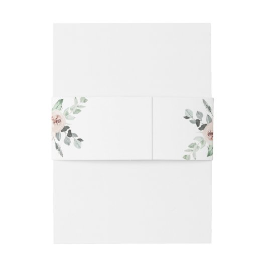 Klassieke roze roos bloemenbruiloft uitnodiging uitnodigingen wikkel (Achterkant Voorbeeld)