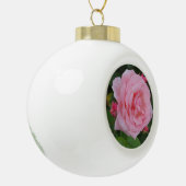 Klassieke Roze Roos Keramische Bal Ornament (Links)