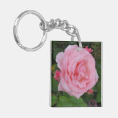 Klassieke Roze Roos Sleutelhanger (Voorkant Links)