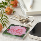 Klassieke Roze Roos Sleutelhanger (Voorkant Rechts)