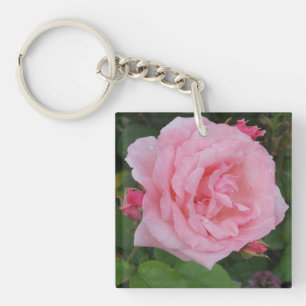 Klassieke Roze Roos Sleutelhanger