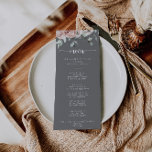 Klassieke roze Rose Floral Grey Weddenrennen Menu<br><div class="desc">Deze klassieke roze roze roze roze roodbruine trouwdiner is perfect voor een rustige bruiloft. Het ontwerp is voorzien van elegante roze roze waterverf en groene bladeren, die goed zijn samengevoegd tot prachtige boekjes met een grijze achtergrond. Dit menu kan worden gebruikt voor een trouwreceptie, een repetitief diner, een vrijgezellenfeest of...</div>
