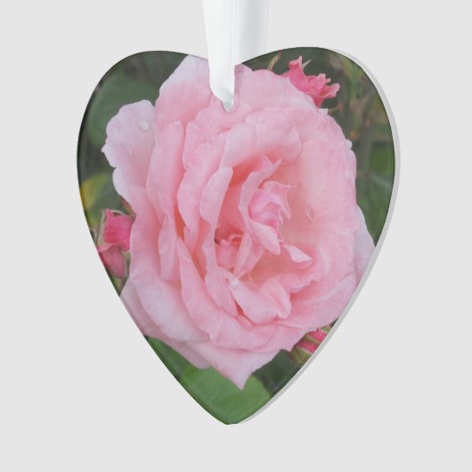 Klassieke roze roze acryl ornament (voorkant)