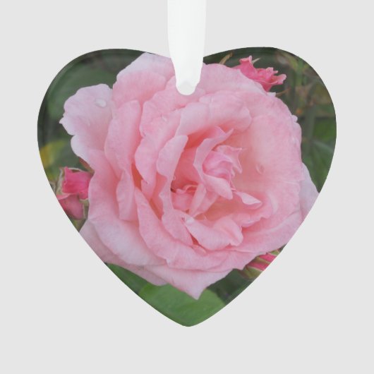 Klassieke roze roze acryl ornament (voorkant)