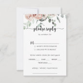 Klassieke roze roze bloedige bruiloft menu Keuze R (Voorkant)