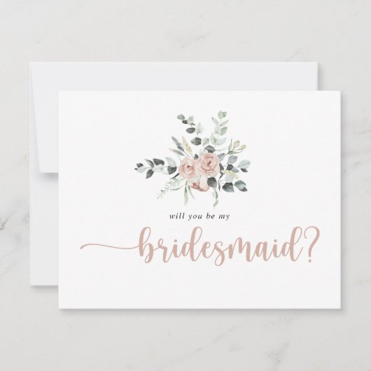 Klassieke roze roze bruidsroodbruin voorstel Nota  Notitiekaartje (Voorkant)