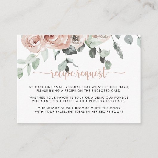 Klassieke roze roze bruine bruiloft Ontvang aanvra Informatiekaartje (Voorkant)