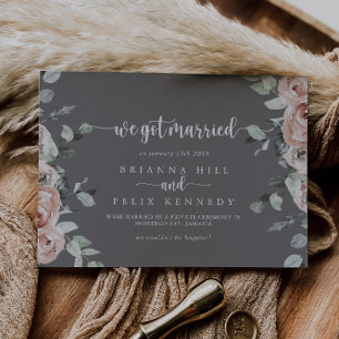 Klassieke roze roze grijze aankondiging