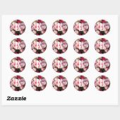 Klassieke roze roze monogram huwelijksontwerp ronde sticker (Vel)