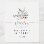 Klassieke roze roze roze roekelozen die wijnetiket wijn etiket (Enkel label)