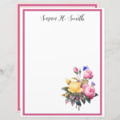 Klassieke roze roze rozen Paarse vlinder (Voorkant / Achterkant)