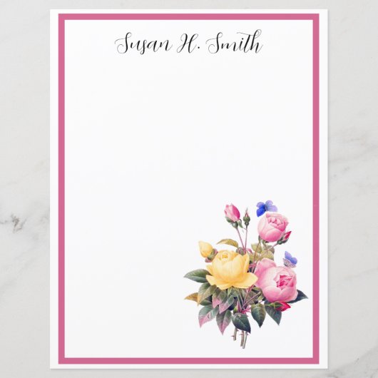 Klassieke roze roze rozen Paarse vlinder (Voorkant)