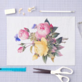 Klassieke roze roze rozen Paarse vlinder Tissuepapier (Craft)