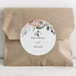 Klassieke roze roze sinaasappelzegels ronde sticker