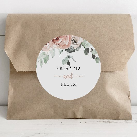 Klassieke roze roze sinaasappelzegels ronde sticker