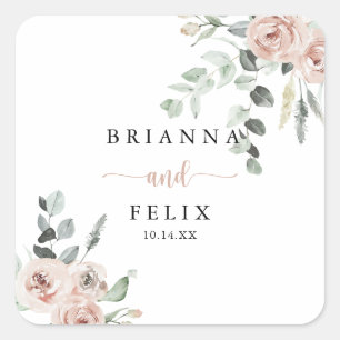 Klassieke roze roze sinaasappelzegels vierkante sticker