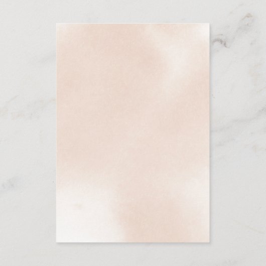 Klassieke roze roze strandtrekrichting informatiekaartje (Achterkant)