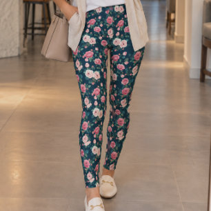 Klassieke Roze Rozen Leggings