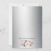 Klassieke Roze Rozen op Zilveren Bruiloft Bedankkaart (Achterkant)