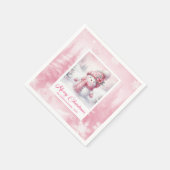 Klassieke Roze Sneeuwman Kerst Scene Servetten Kin (Hoek)