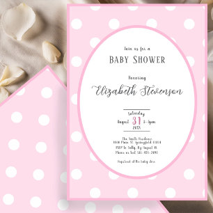Klassieke Roze Stippen Baby Shower Kaart