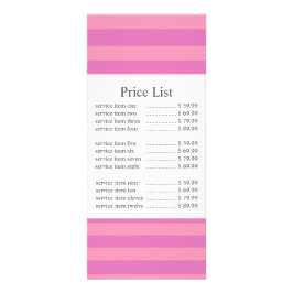 Klassieke Roze Streep Zakelijke Prijs Reclamekaart