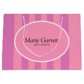 Klassieke roze strepen op maat groot cadeauzakje (Voorkant)