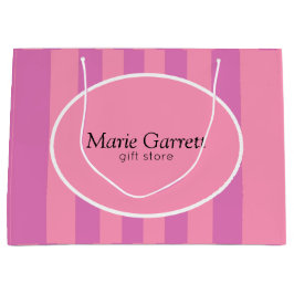 Klassieke roze strepen op maat groot cadeauzakje