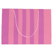 Klassieke roze strepen op maat groot cadeauzakje (Achterkant)