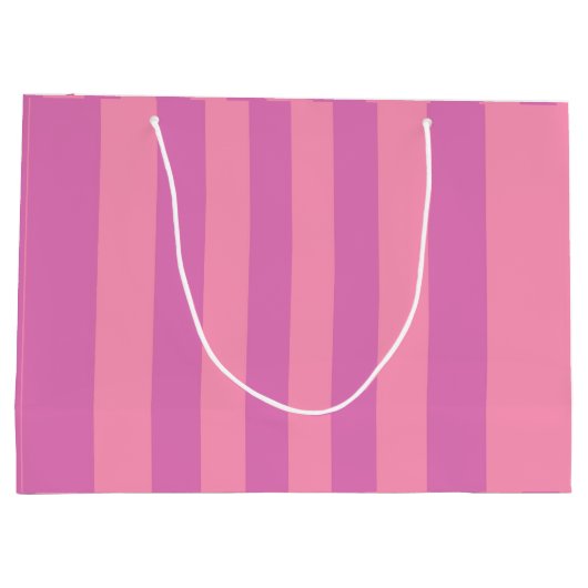 Klassieke roze strepen op maat groot cadeauzakje (Achterkant)