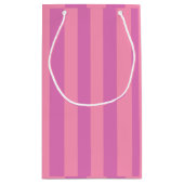 Klassieke roze strepen op maat klein cadeauzakje (Achterkant)