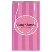 Klassieke roze strepen op maat klein cadeauzakje