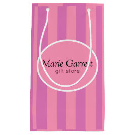 Klassieke roze strepen op maat klein cadeauzakje