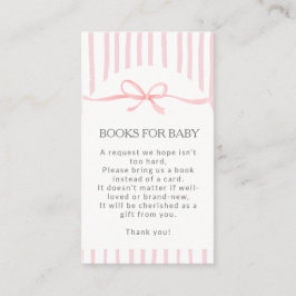 Klassieke Roze Strepen Roze Lint Boeken Voor Baby Informatiekaartje