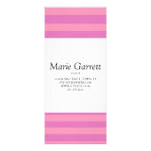 Klassieke roze Stripe Business Price Reclamekaart (Achterkant)