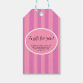 Klassieke roze Stripes Business Cadeaulabel (Achterkant)