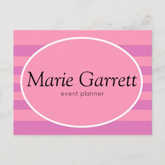Klassieke roze stripes marketing feestdagenkaart (Voorkant)