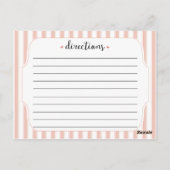 Klassieke roze strips met Rozen Recipcard Briefkaart (Achterkant)