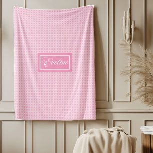 Klassieke Roze Tartan Dekbed Persoonlijk Elegant Fleece Deken