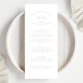 Klassieke Roze Taupe Kalligrafie Formele Bruiloft Menu